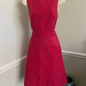 J. Crew Raspberry Fit and Flare Midi Dress NWT